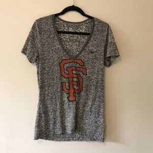 SF Giants Burnout V Neck Tee San Francisco Giants